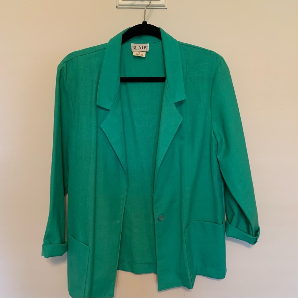 Vintage Green Oversized Blazer